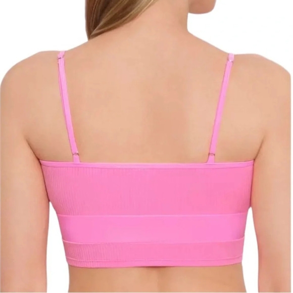 NWT Salt + Cove Not What It Seams Bikini Crop Top Peony Pink Size L - Picture 2 of 11